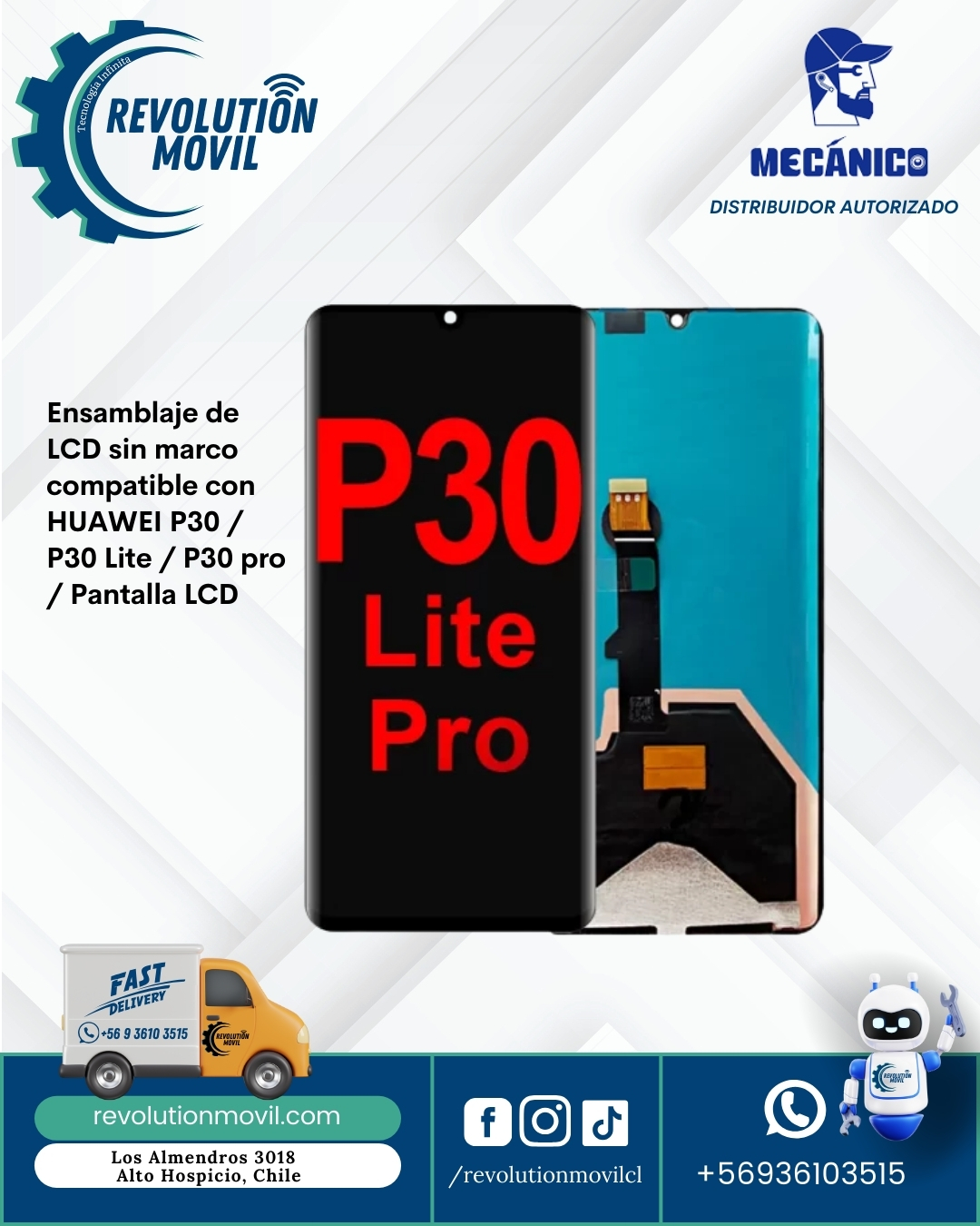Ensamblaje de LCD sin marco compatible con HUAWEI P30 / P30 Lite / P30 pro / Pantalla LCD