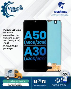 Pantalla LCD móvil sin marco compatible con Samsung Galaxy A50 (A505/2019) / A30 (A305/2019) al por mayor