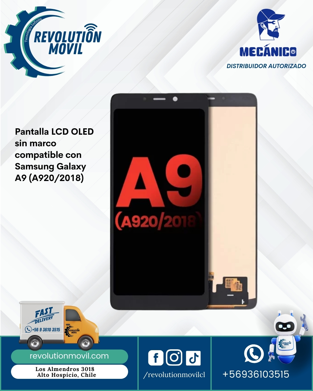 Pantalla LCD OLED sin marco compatible con Samsung Galaxy A9 (A920/2018)