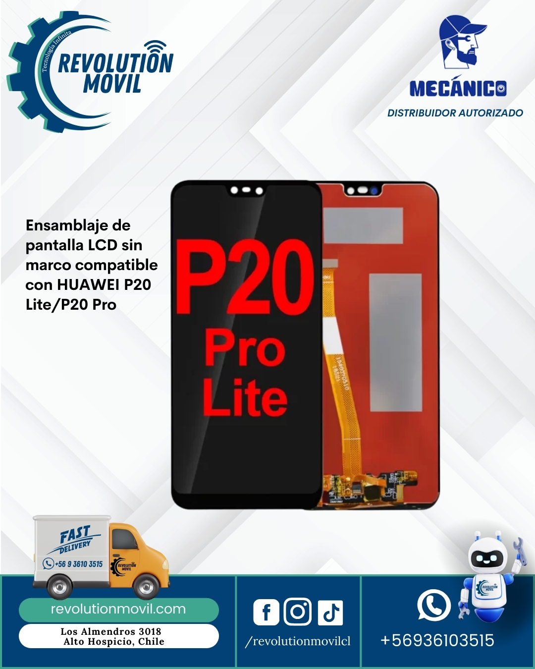 Ensamblaje de pantalla LCD sin marco compatible con HUAWEI P20 Lite/P20 Pro