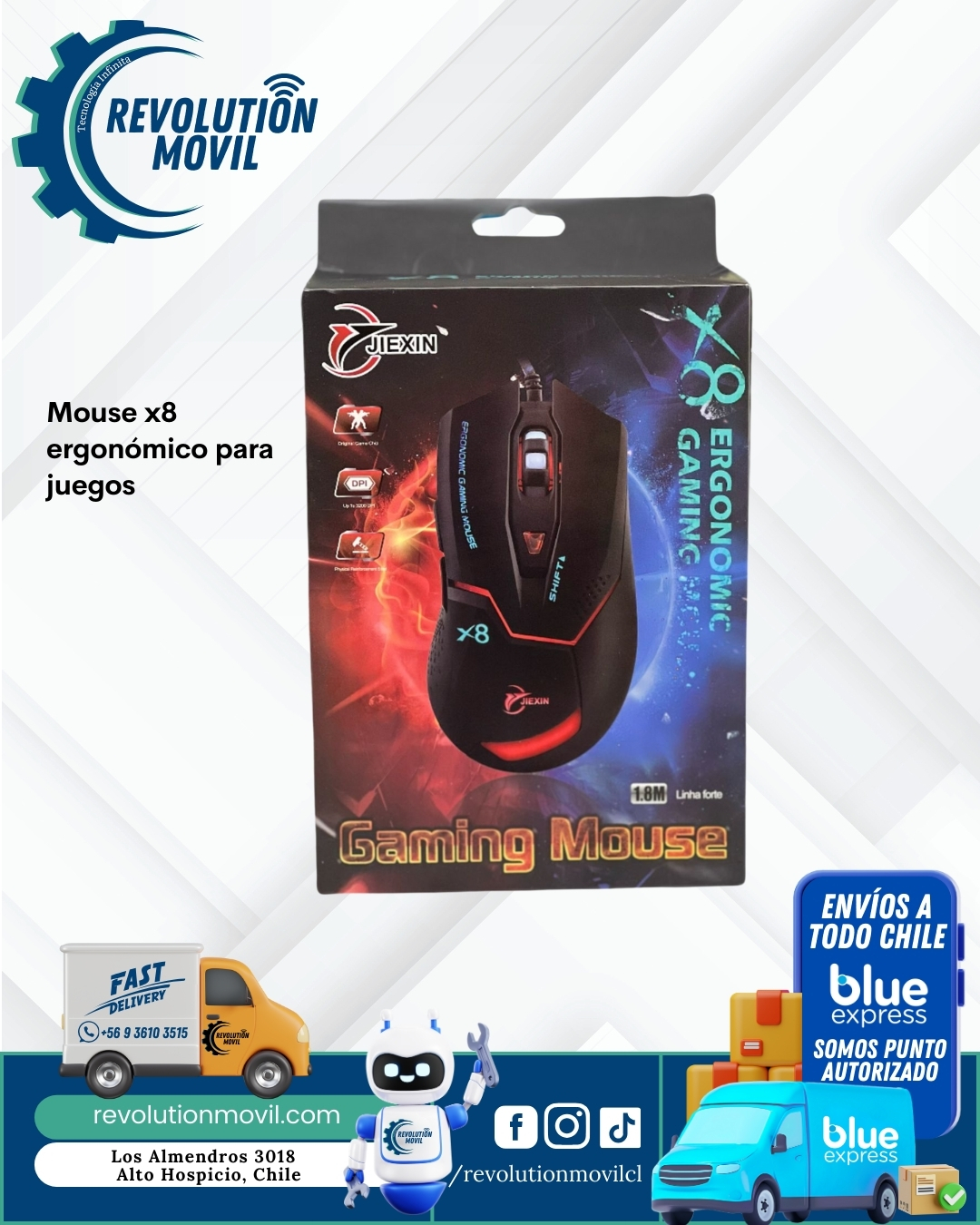 Mouse Gamer X8 Ergonómico – Comodidad y Precisión para Jugadores Profesionales