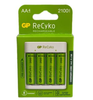 Pilas Recargables RECYKO 2100 mAh – Incluye Cargador y 4 Pilas  Descripción del producto: